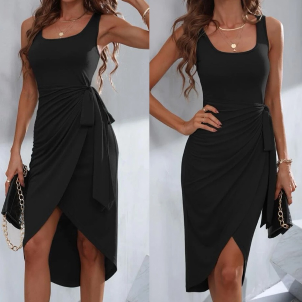 Boho tie side tank bodycon dress - Picture 6 of 8